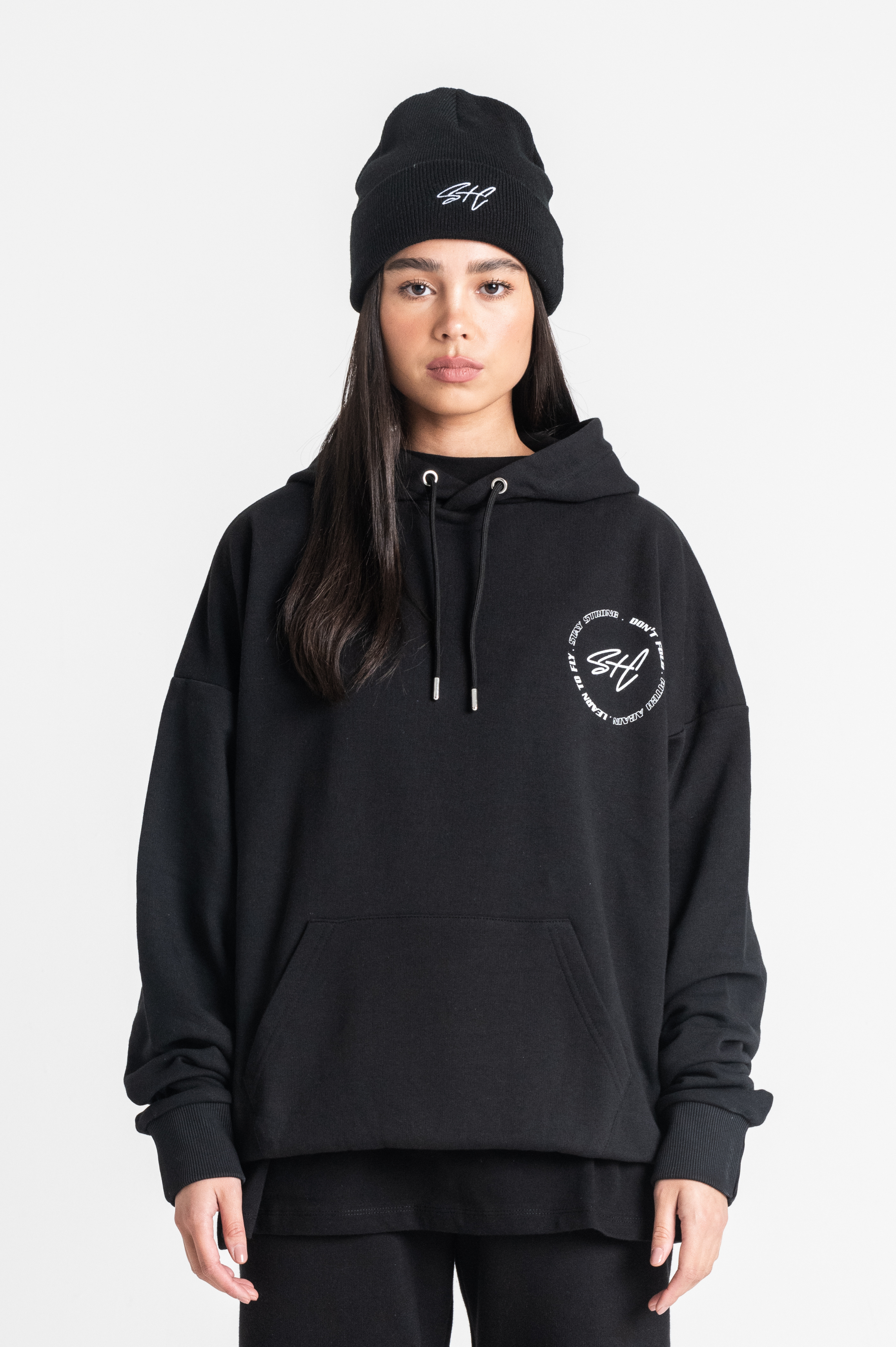 Follow Your Dreams Black Oversized Hoodie (Heavyweight) – Lazy Hippos